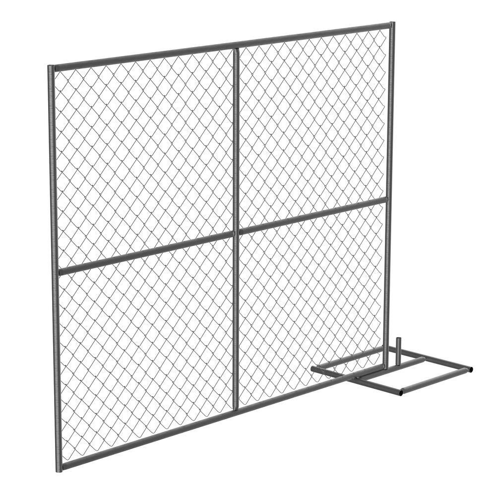 Vestil HRAIL 72 in. Galvanized Silver Construction Barrier - Add On Unit Chainlink Without Slats HRAIL-A-9072