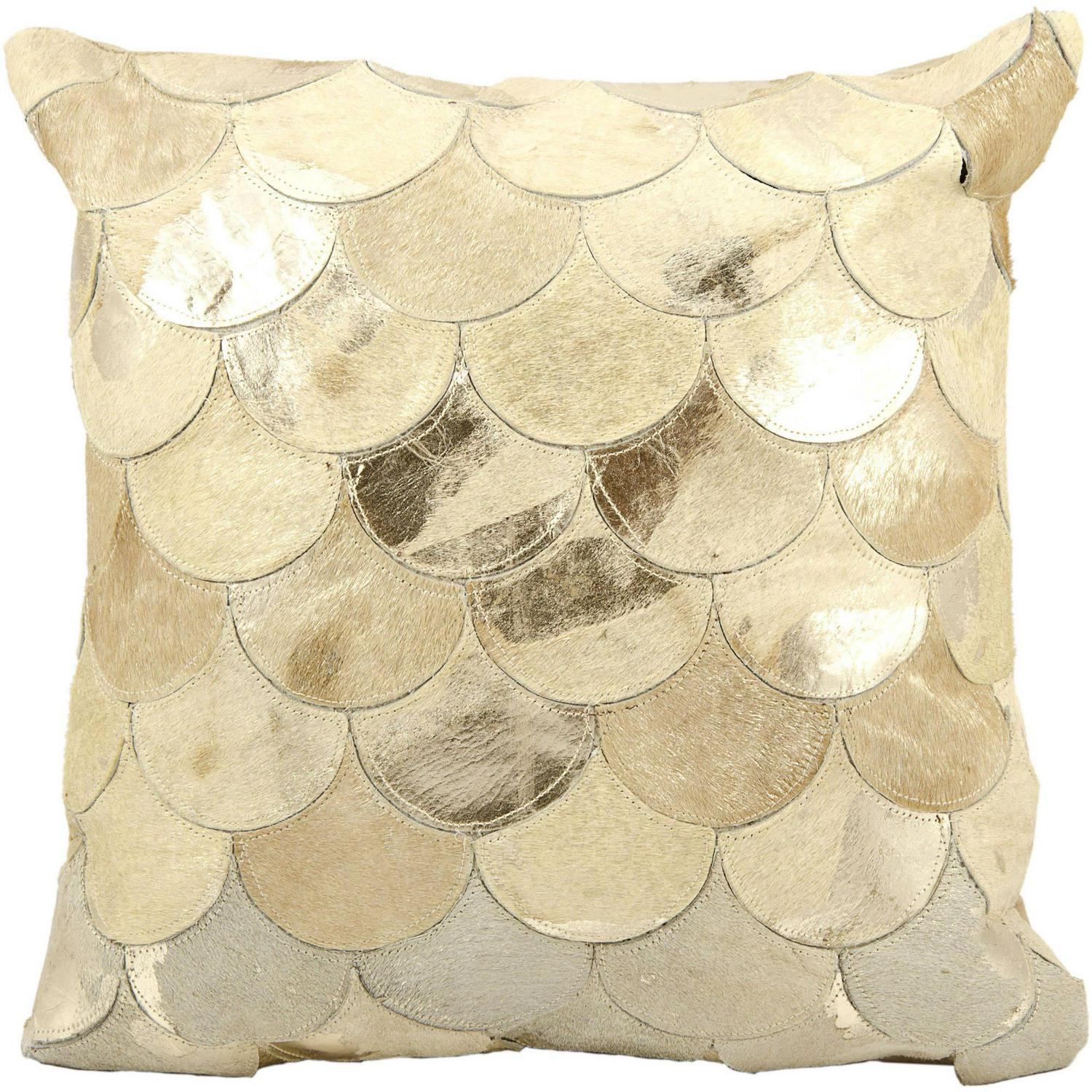 Nourison Natural Leather Hide Metalic Balloons Decorative Pillow  Crowdfused