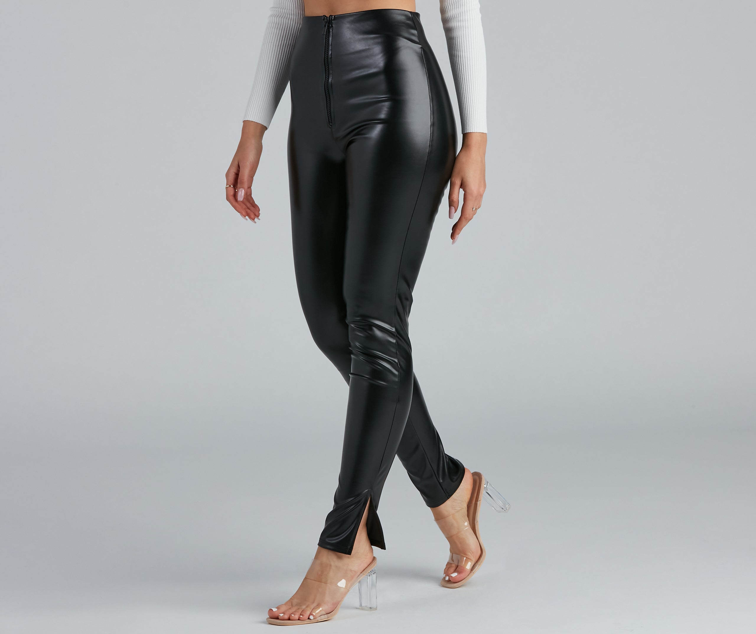 Major Chic Faux Leather Leggings