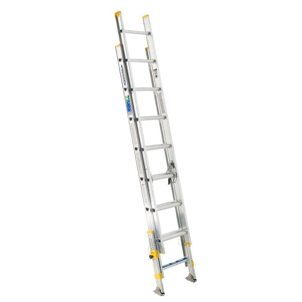 Werner 16 ft. Aluminum D-Rung Equalizer Extension Ladder with 250 lb. Load Capacity Type I Duty Rating D1816-2EQ