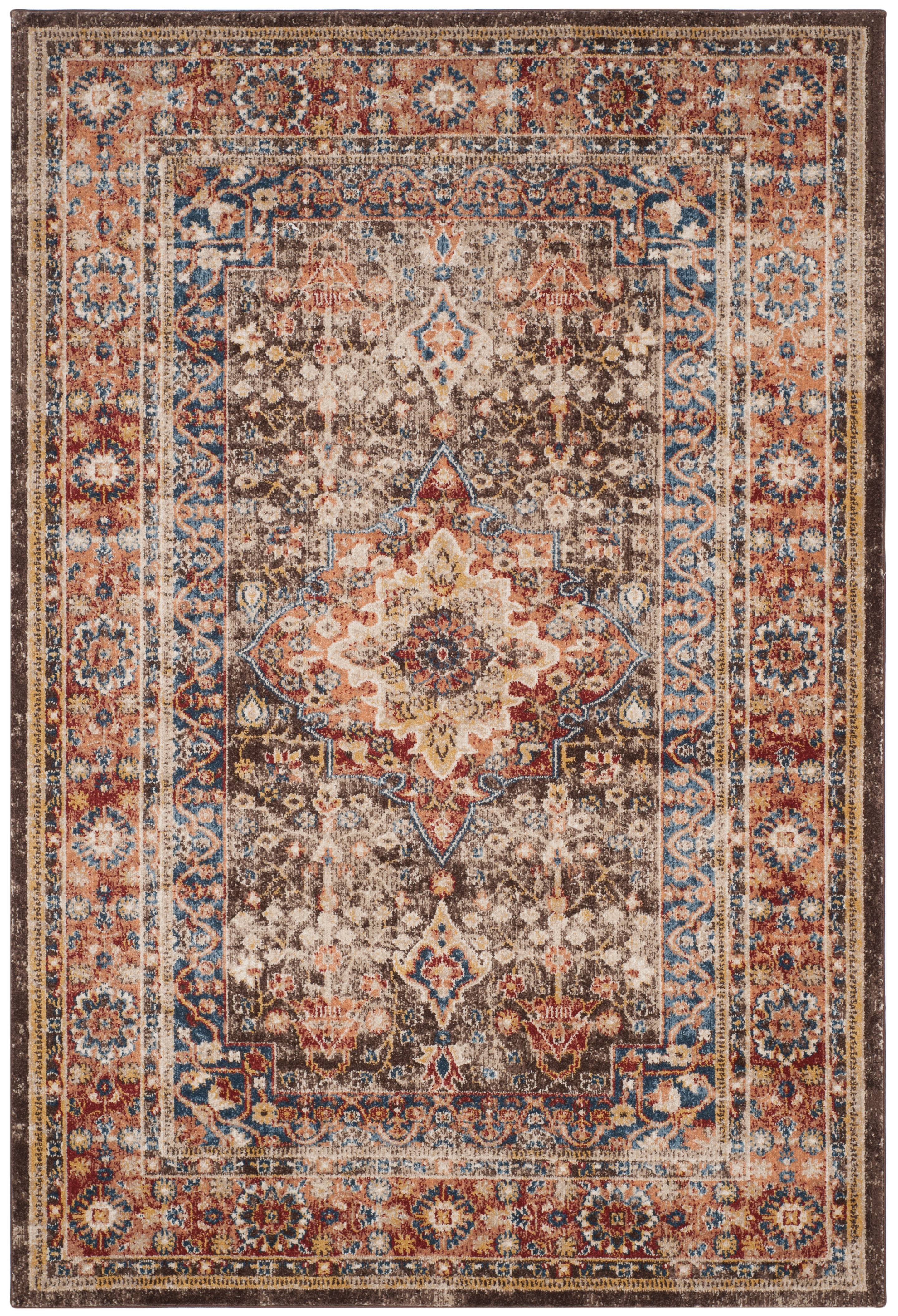 SAFAVIEH Bijar Orval Faded Traditional Area Rug, Brown/Rust, 6'7