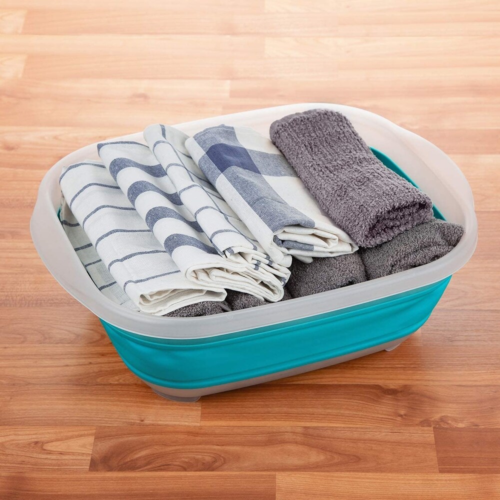 PrepWorks Large Collapsible Tub  Turquoise   18 x 14 x 2 inches