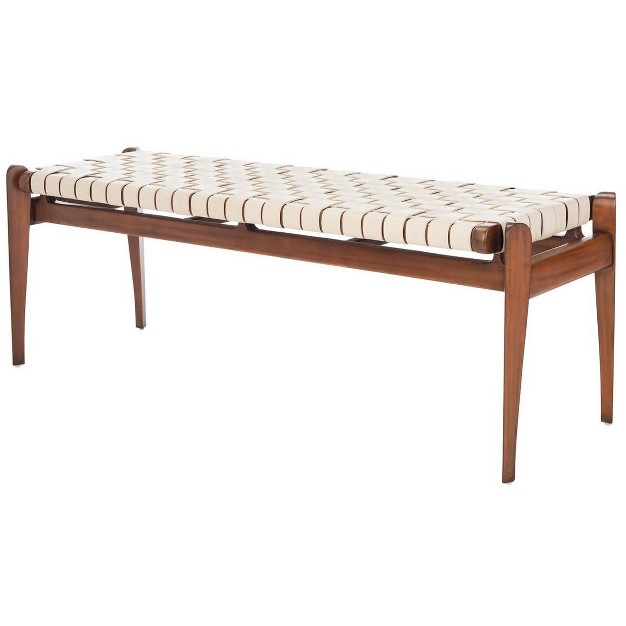 Dilan Leather Bench Safavieh