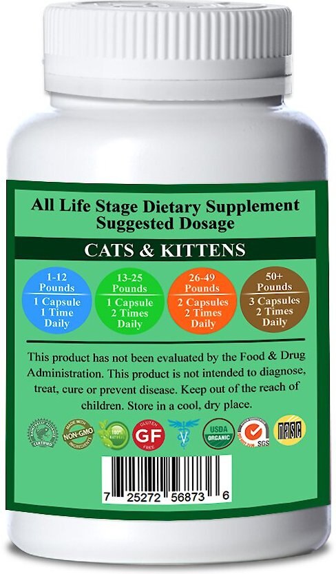 Natura Petz Organics Yelp For Kelp Cat Supplement， 90 count