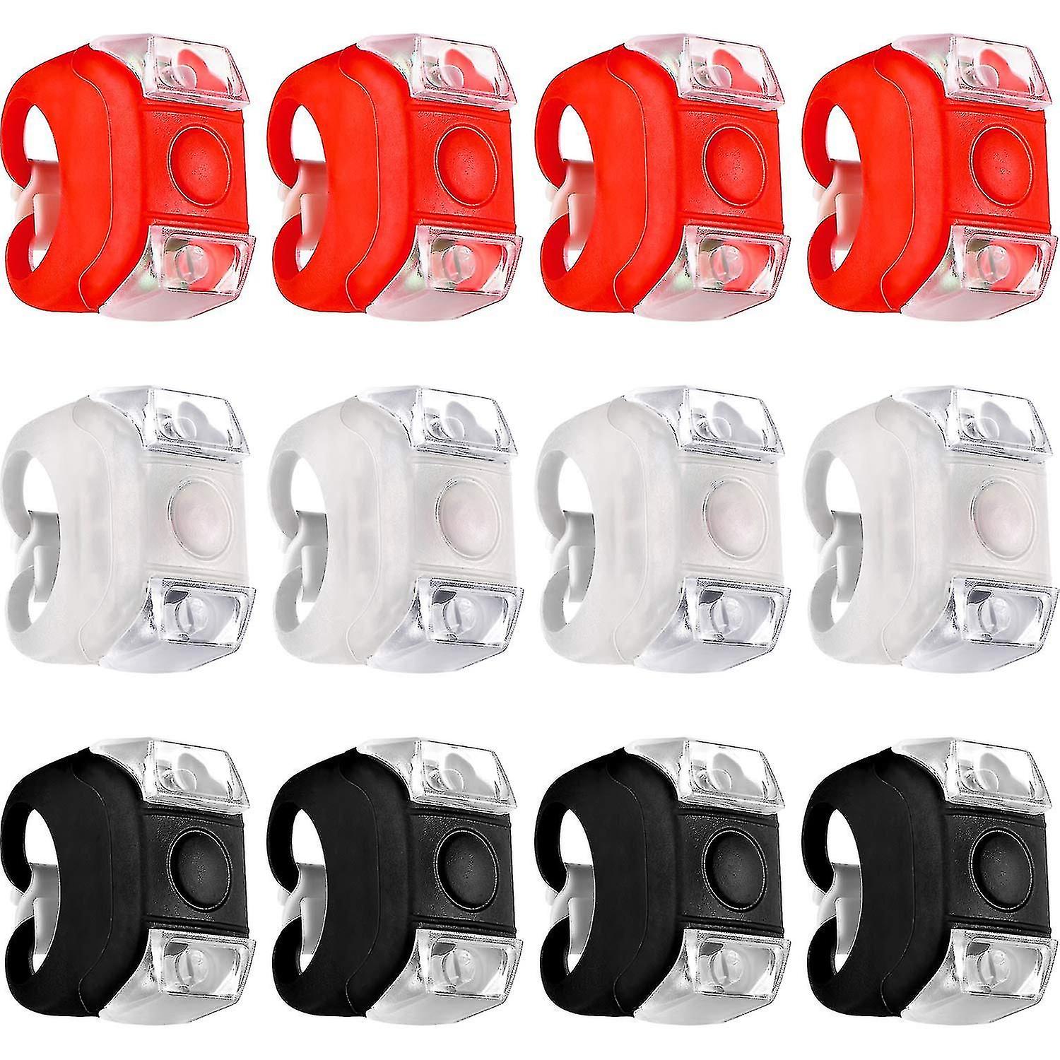 12 Pieces Silicone Bicycle Light Waterproof Bicycle Headlight And Taillight Silicone Led Bike Light