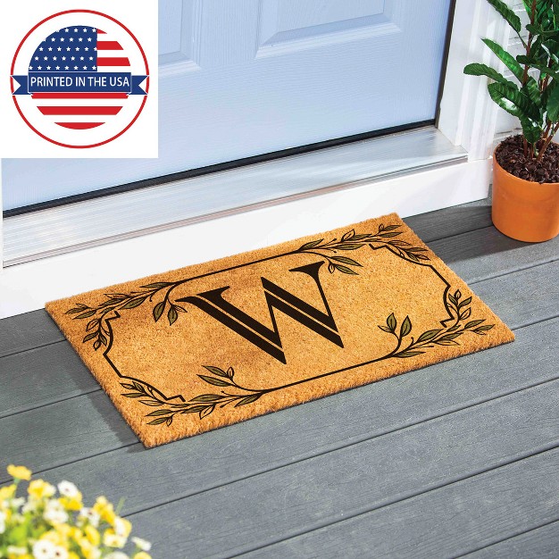 X 16 quot Monogram Coir Mat Letter quot w quot