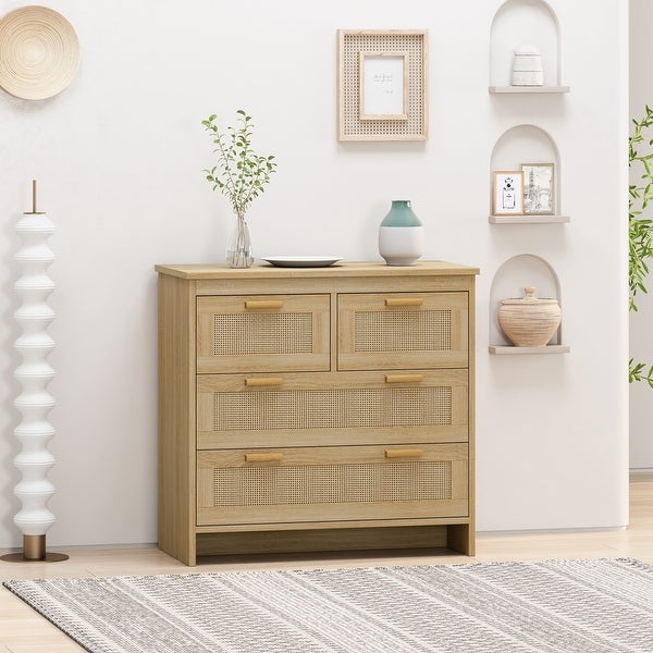 4 Drawers Rattan Cabinet