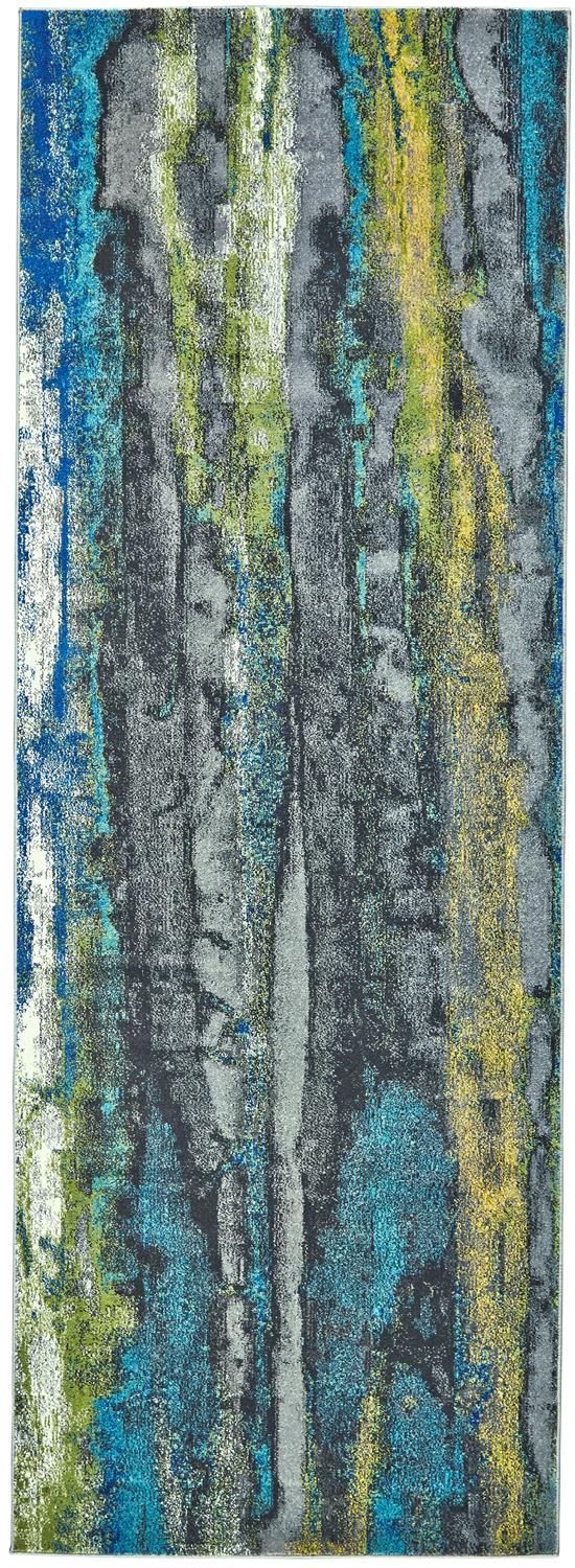 Omari Teal and Teal Rug by BD Fine