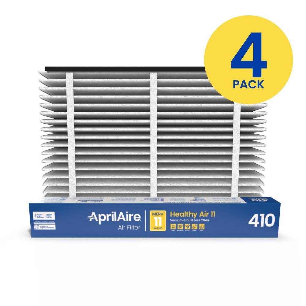 AprilAire 16x25x4 410 Air Cleaner Filter for Whole-House Air Purifier Models 14101610241024164400 MERV 11 (4-pack) 410 04