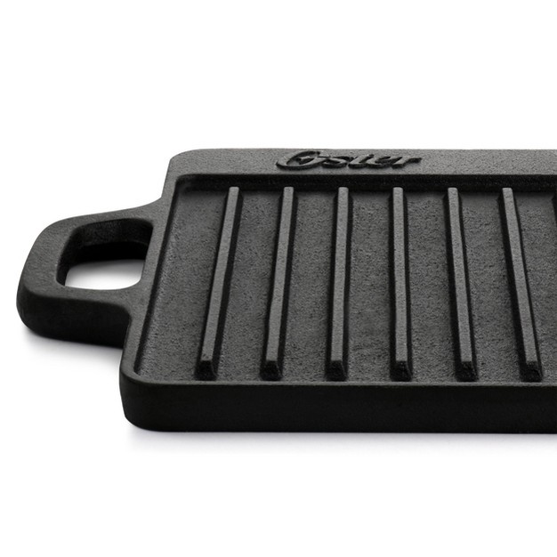 Oster Castaway Pre seasoned 18in X 9in Cast Iron Reversible Griddle