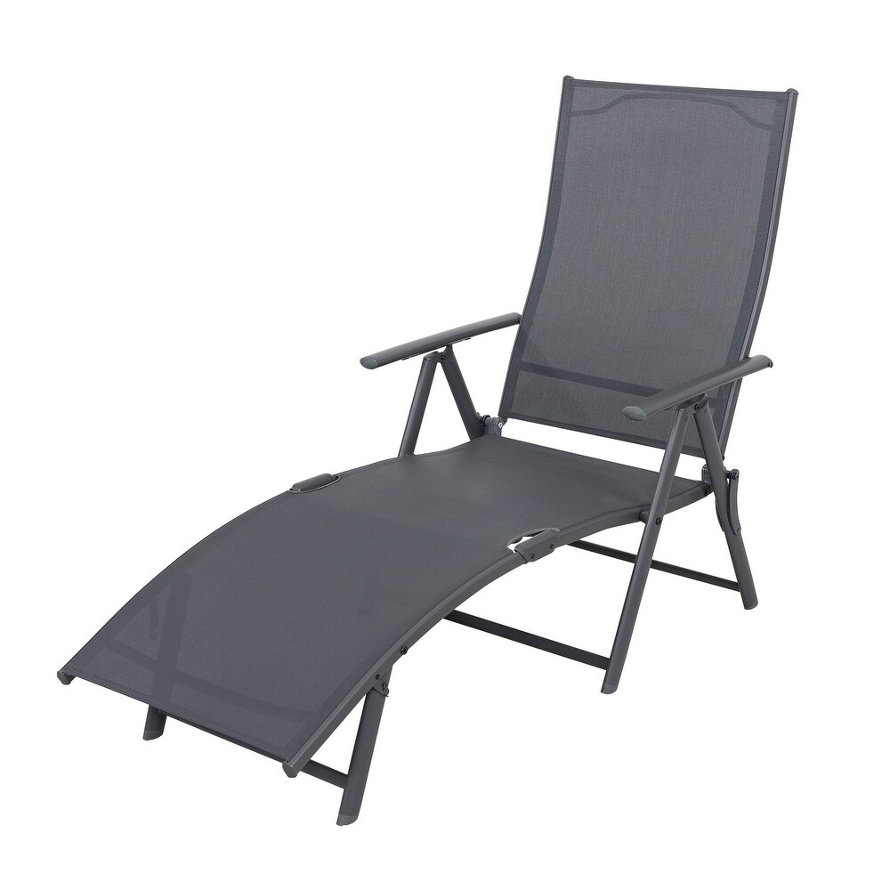 Nuu Garden Outdoor Textilene Lounge Chair in Cape Coral Mesh   67.5*24.5*26 inches