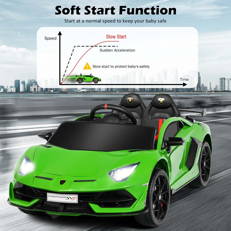 Licensed Lamborghini SVJ Kids Ride-On Car, 12V Battery Powered Sports Car Toy with Trunk & Remote