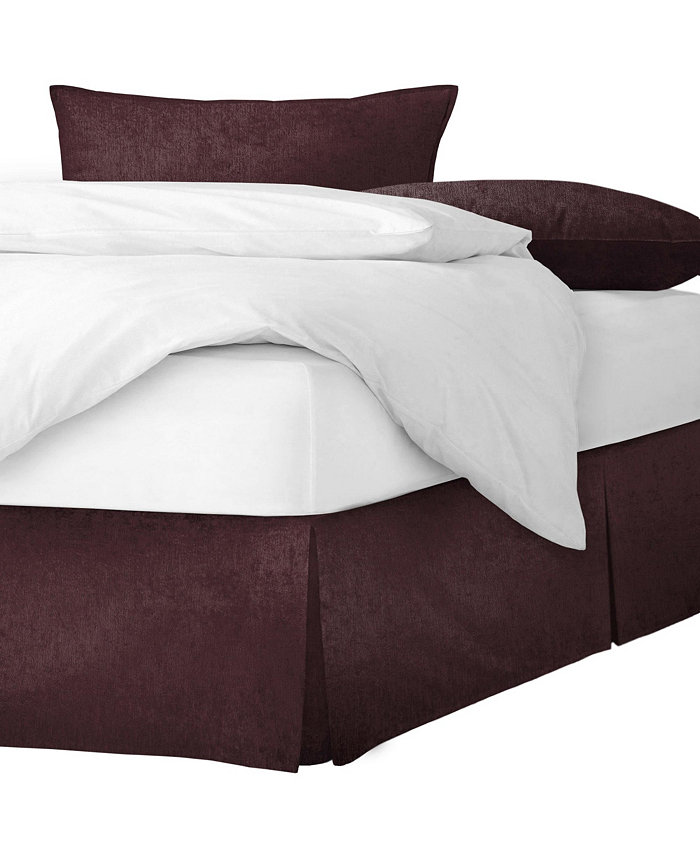 6ix Tailors Fine Linens Juno Velvet Bordeaux Platform Bed Skirt Full 15