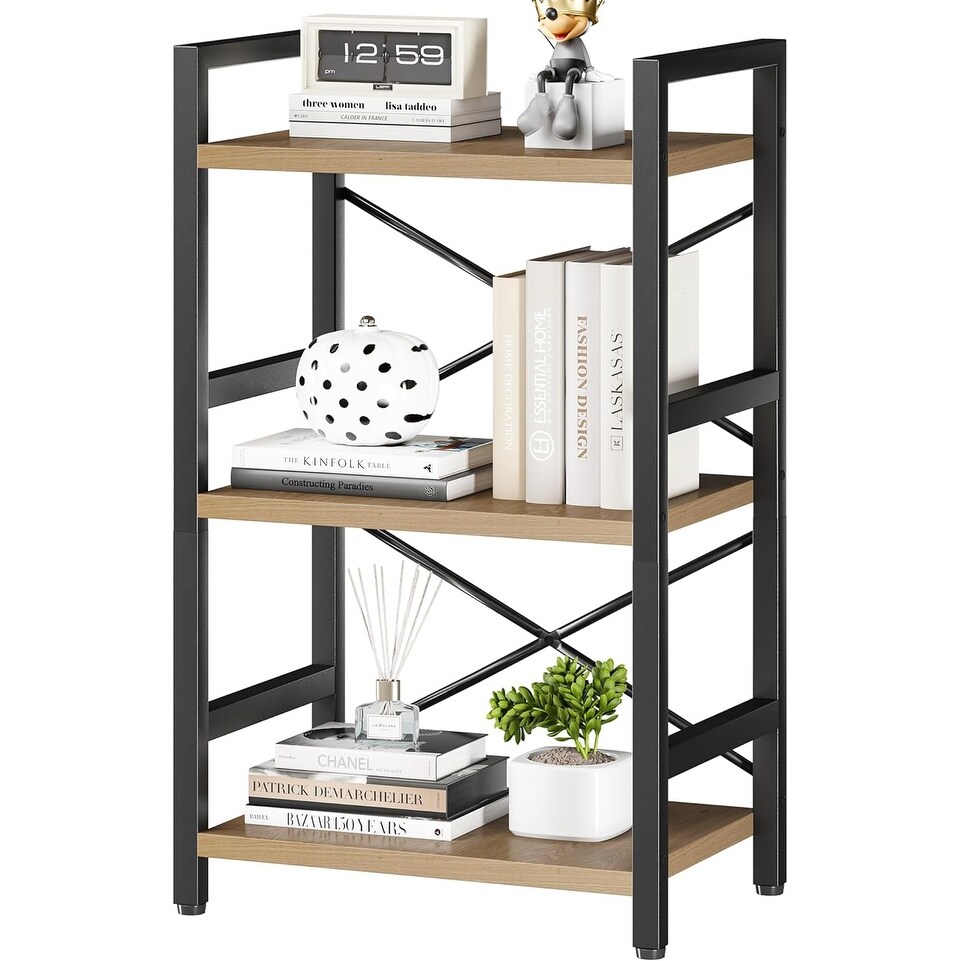 3 Tier Metal Industrial Small Bookcase