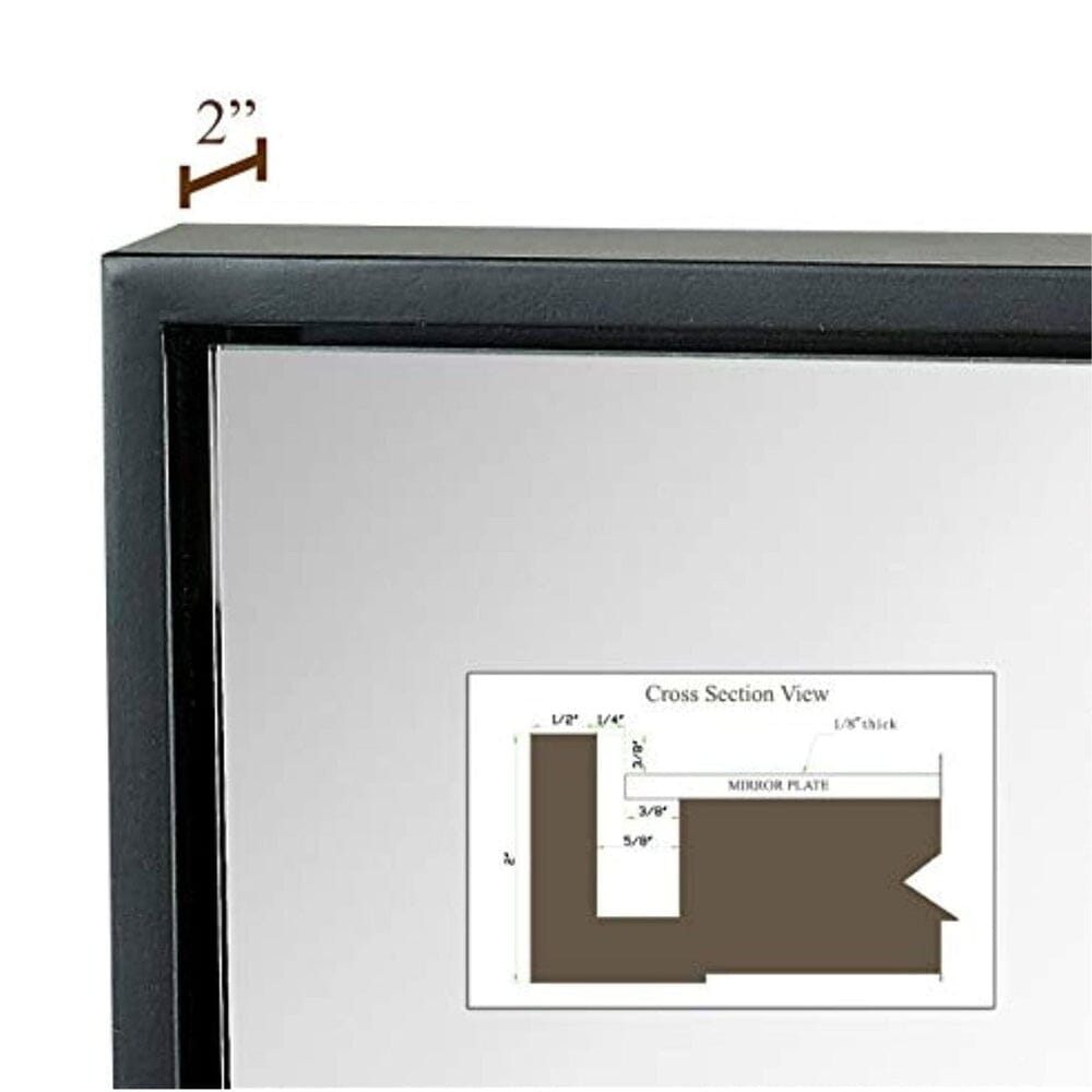 Clean Large Modern Black Frame Wall Mirror 22