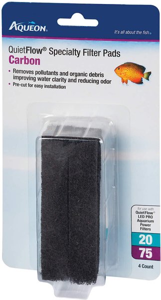 Aqueon QuietFlow 20/75 Carbon Reducing Specialty Aquarium Filter Pads