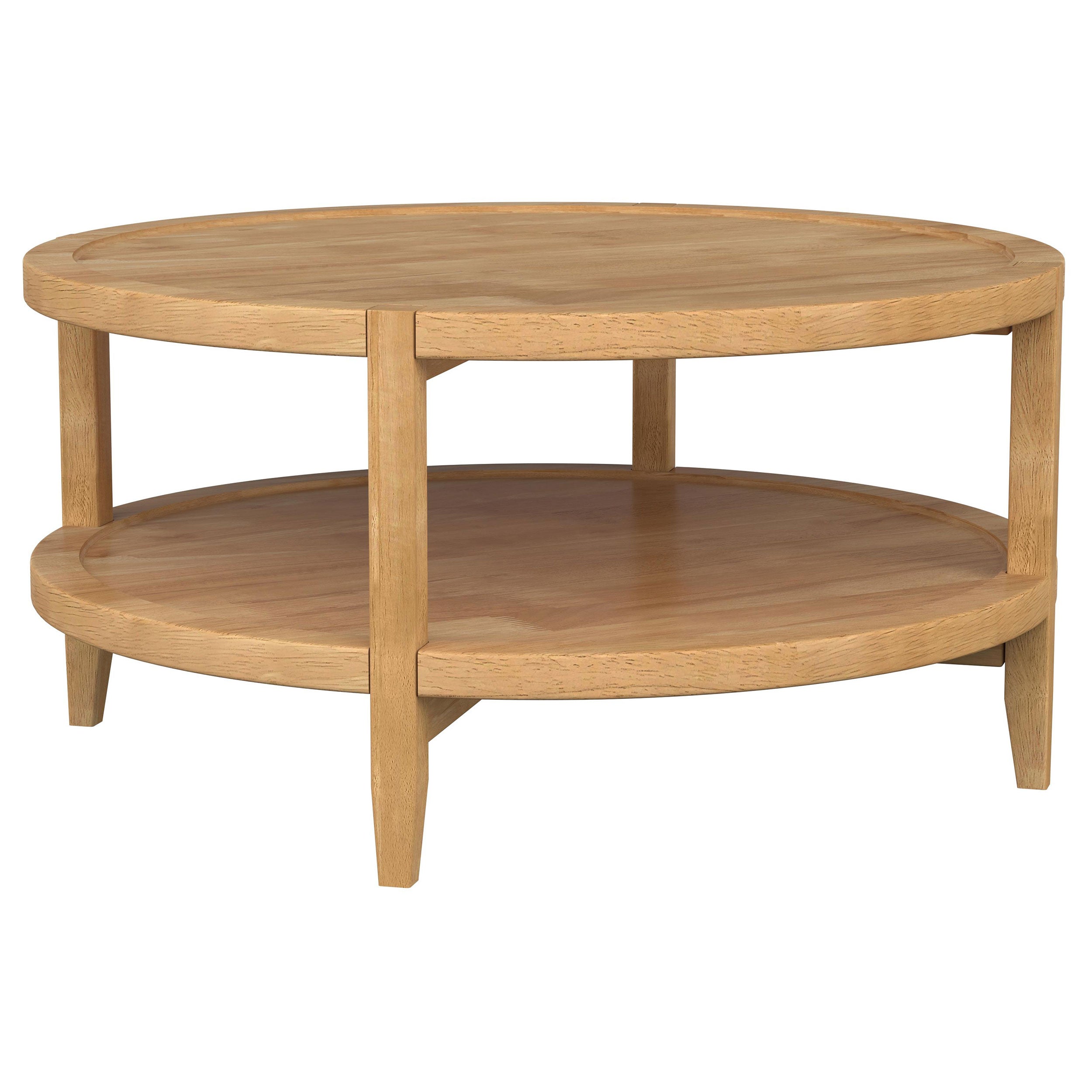 Camillo Round Solid Wood Coffee Table Maple Brown -709698