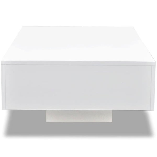 Coffee Table High Gloss White for Home Living Room Farmhouse Office 33.5