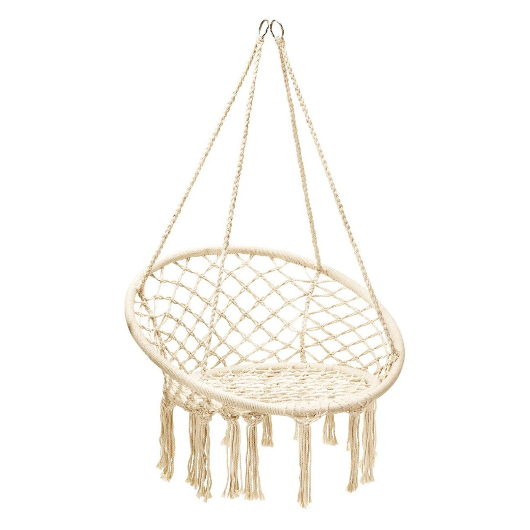 Hanging Hammock Chair, Macrame Hanging Chair 330 Pounds Capacity