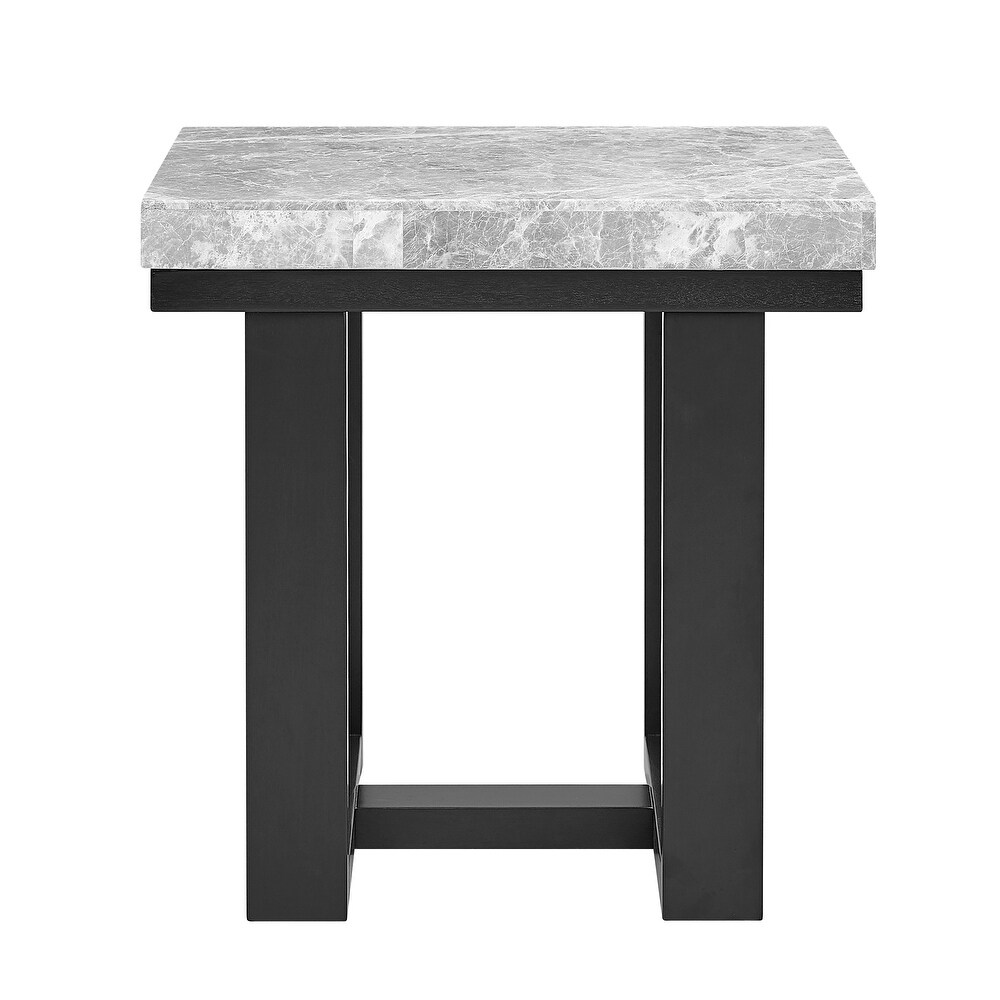 The Gray Barn Ludlow Gray Marble Top End Table