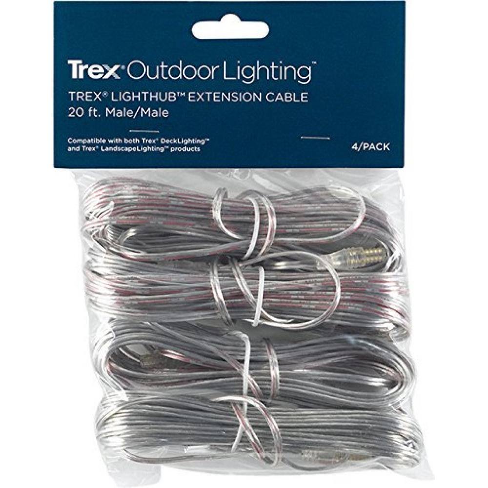 Trex LightHub Deck Lighting 20 ft. Male Wire (4-Pack) 543750016