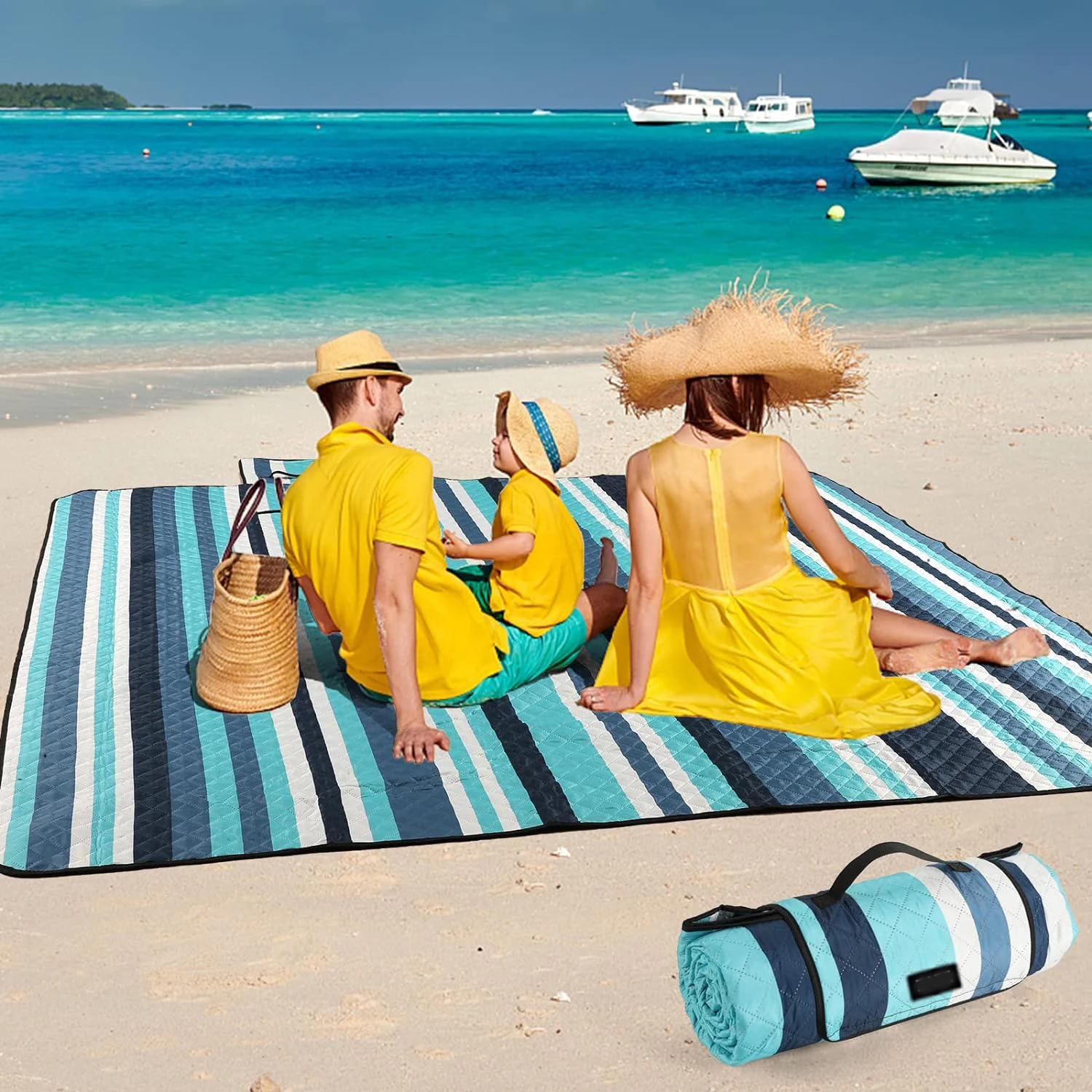 80''x80'' Extra Large Picnic Blankets Beach Blanket Outdoor Mat for Camping