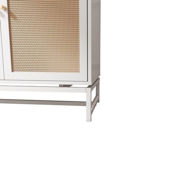 Rattan 2 door storage cabinet