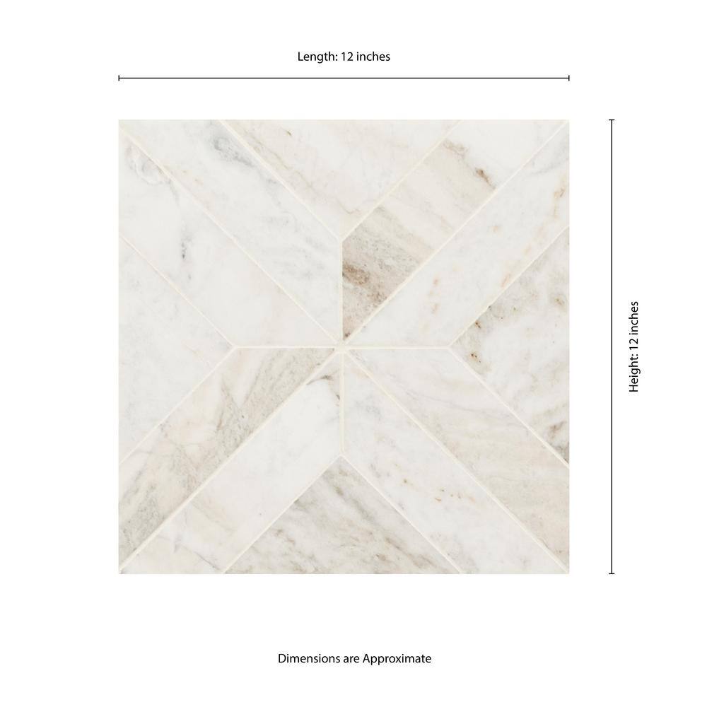 MSI Arabescato Venato White 12 in. x 12 in. x 10mm Honed Mosaic Marble Floor and Wall Tile (10 sq. ft.Case) ARAVEN-ARGHC