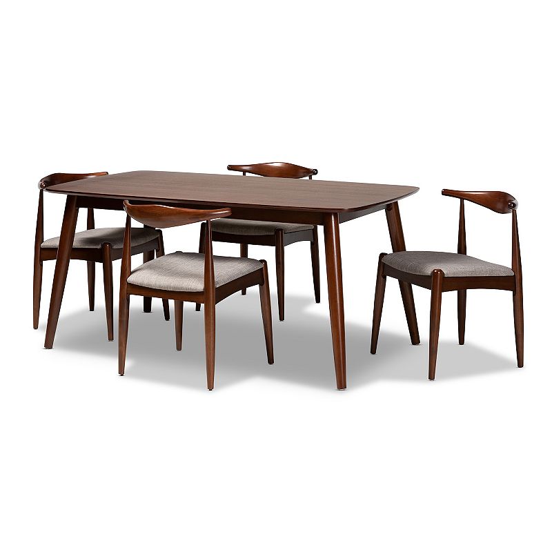 Baxton Studio Amato Dining Table and Chair 5-piece Set