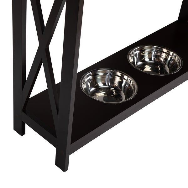 Modern Console Table with Dog Bowls