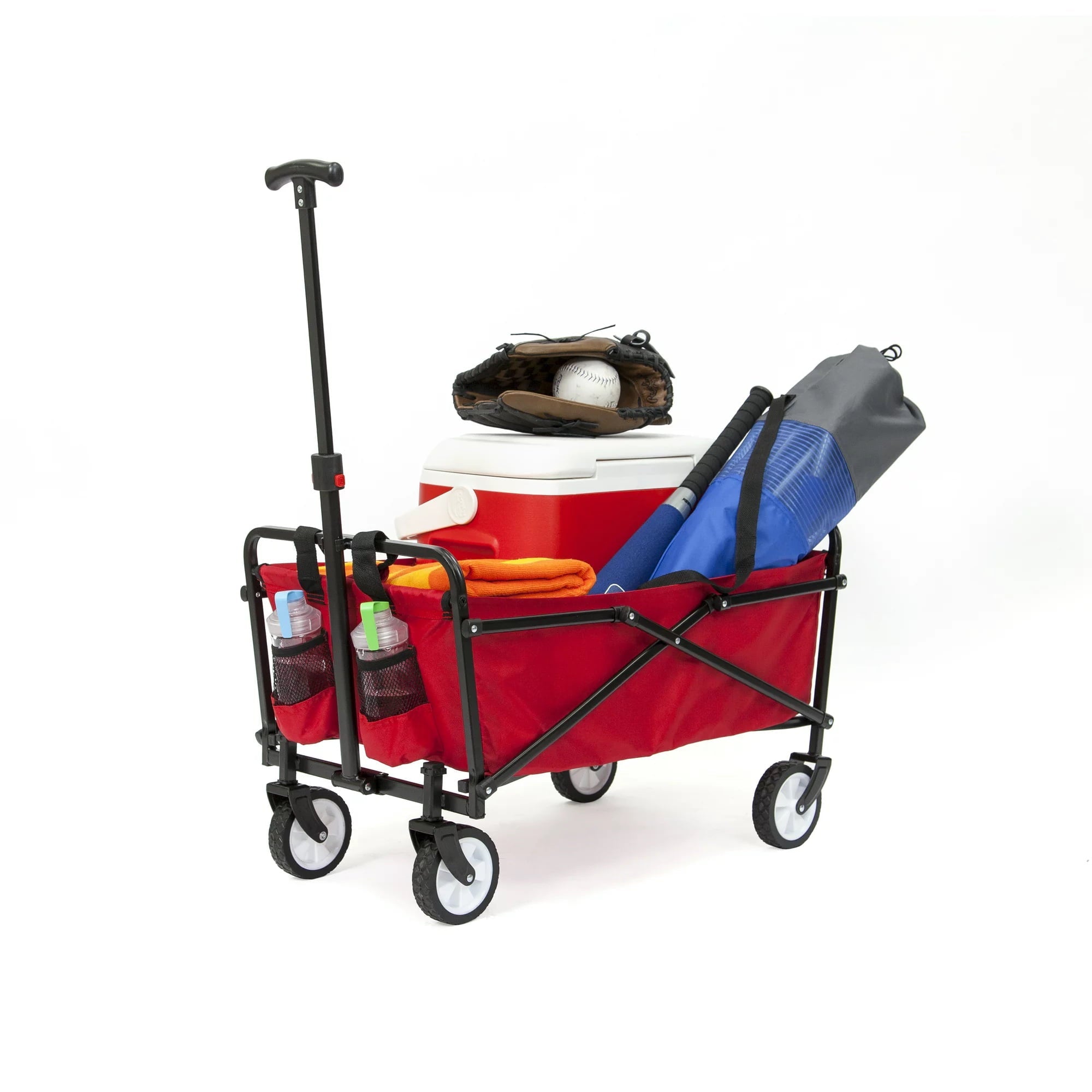 Seina Compact Outdoor Folding Utility Wagon, Red