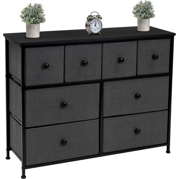 Sorbus Drawer Fabric Dresser For Bedroom Home And Office Black