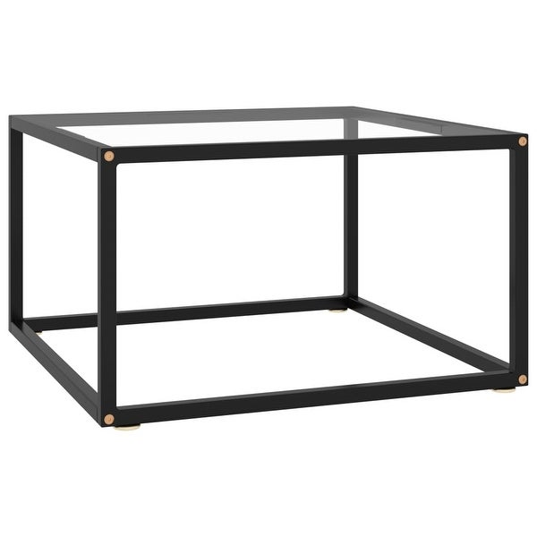 vidaXL Coffee Table Black with Tempered Glass 23.6