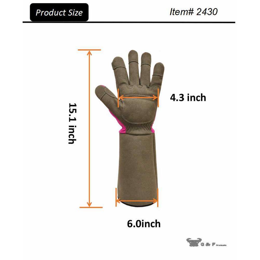 G  F Products Superior Garden Rose Women's Medium Gloves 2430M