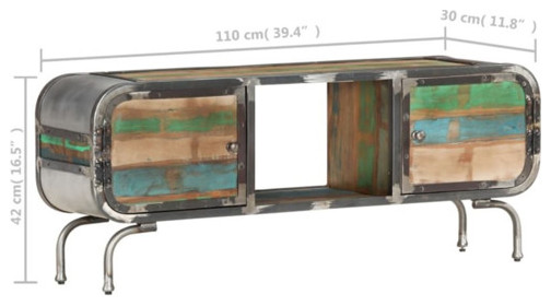 vidaXL TV Stand TV Console Sideboard Media Unit Cupboard Solid Wood Reclaimed   Industrial   Entertainment Centers And Tv Stands   by vidaXL LLC  Houzz