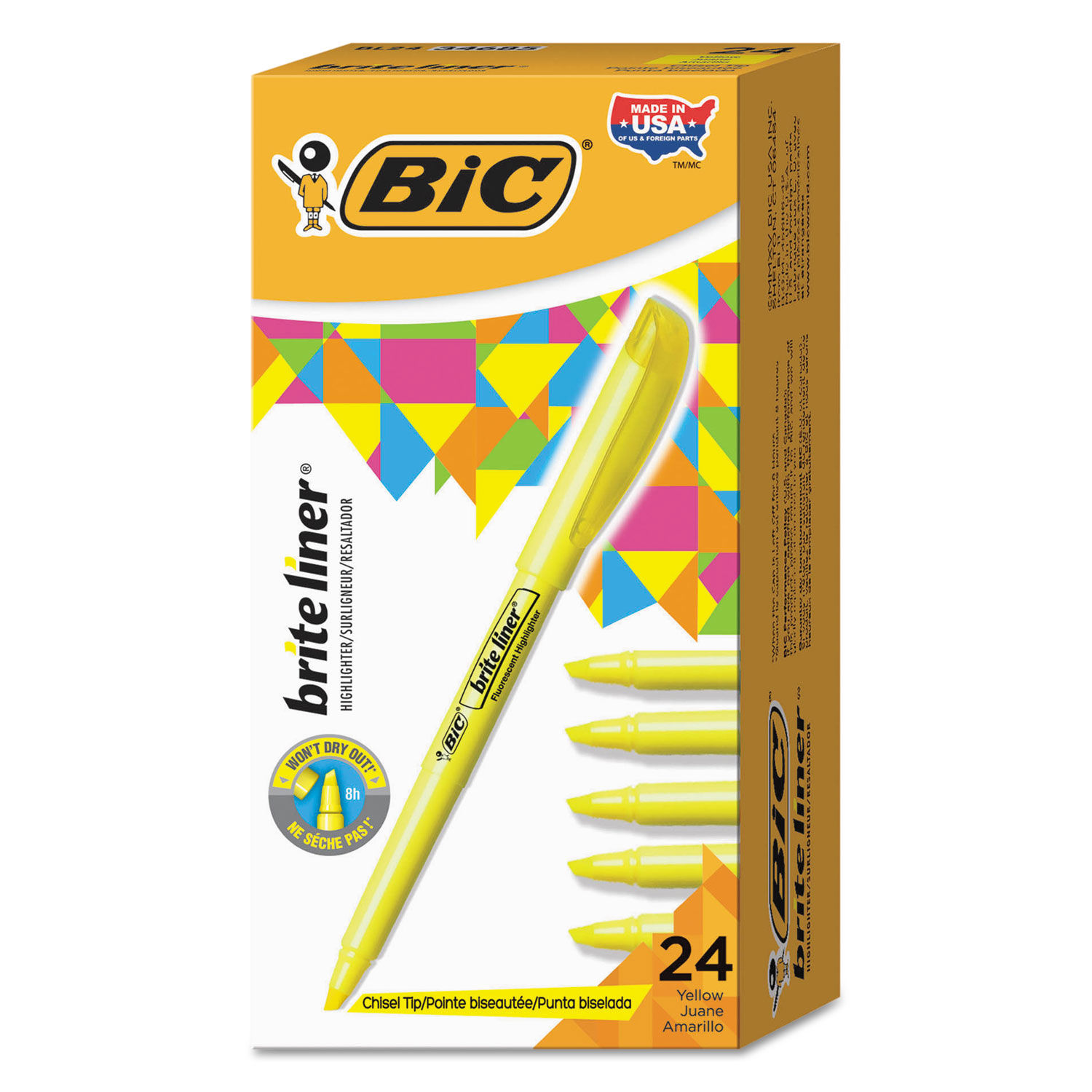 Brite Liner Highlighter Value Pack by BICandreg; BICBL241YW