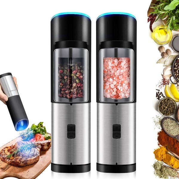 2 Pack Electric Salt and Pepper Grinder