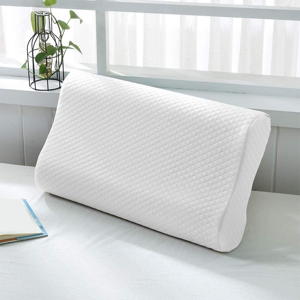 Memory Foam, 3 Layer Adjustable Contour Pillows, Cervical Orthopedic Pillow White