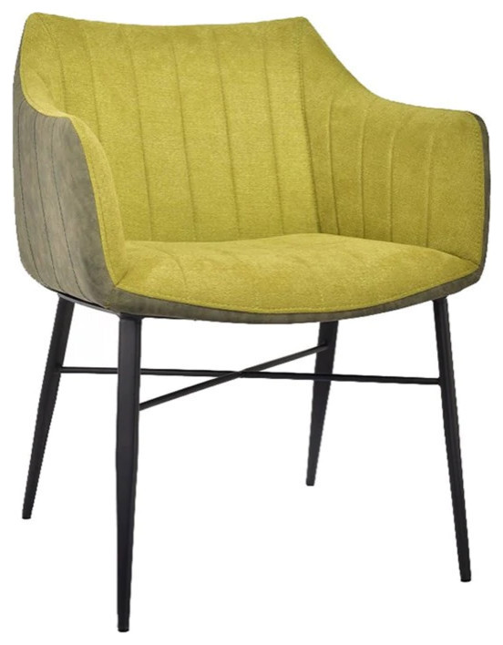 Ghita Arm Dining Chair  Pistachio Fabric Front  Matte Back   Midcentury   Dining Chairs   by Rustic Home Furniture Deco  Houzz