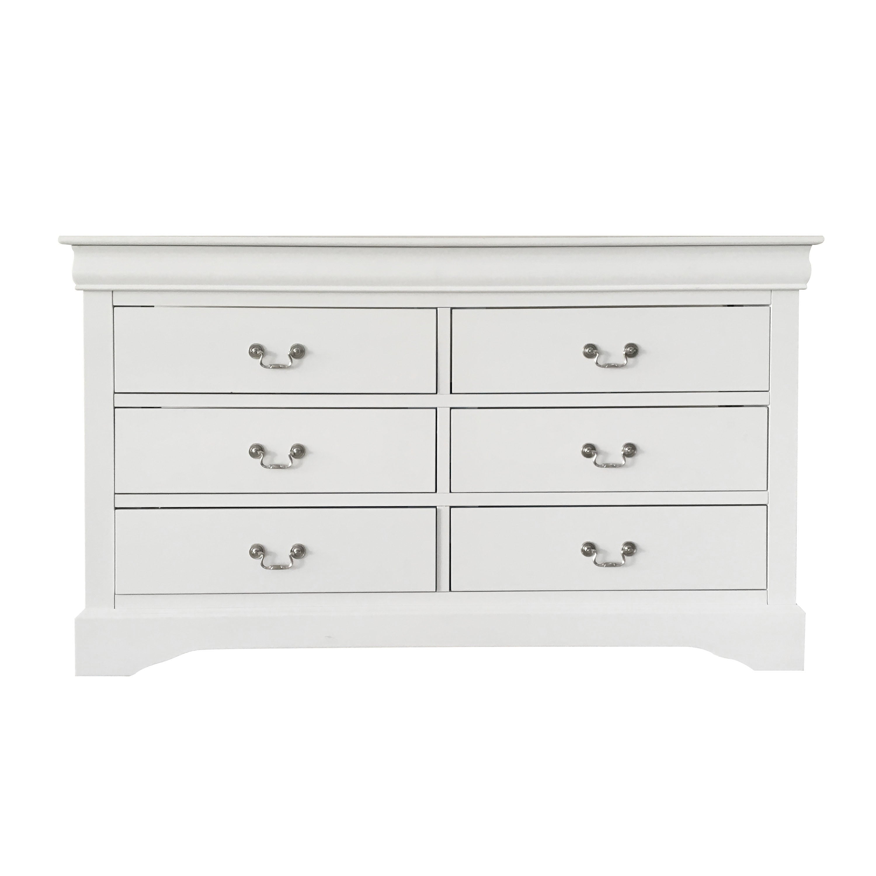 Acme Furniture Louis Philippe III White Dresser with Six Drawers