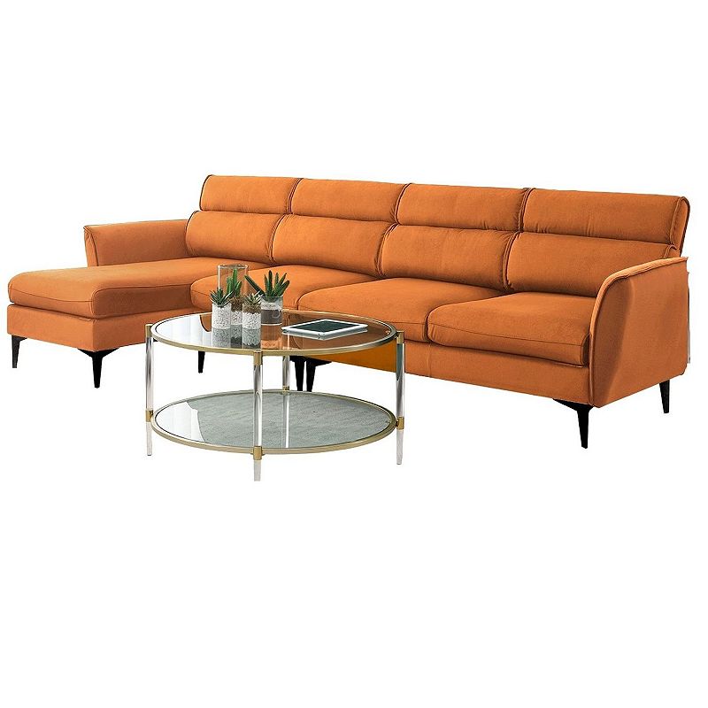 F.c Design Convertible Sectional Sofa Couch， Flannel L Shape Furniture With Left/right Handed Chaise