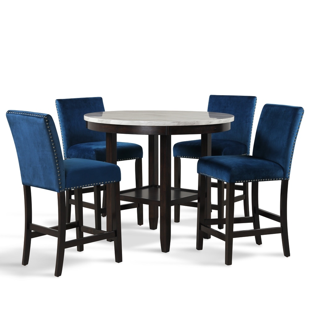 New Classic Furniture Reginald 5 Piece Round Counter Set