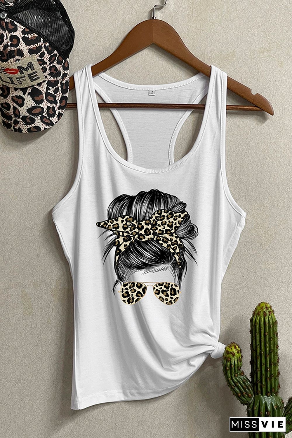 mama Leopard Print Sleeveless Tank Top Wholesale