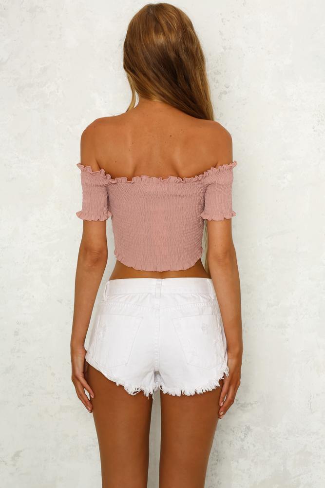 Off Kilter Crop Top Dark Blush