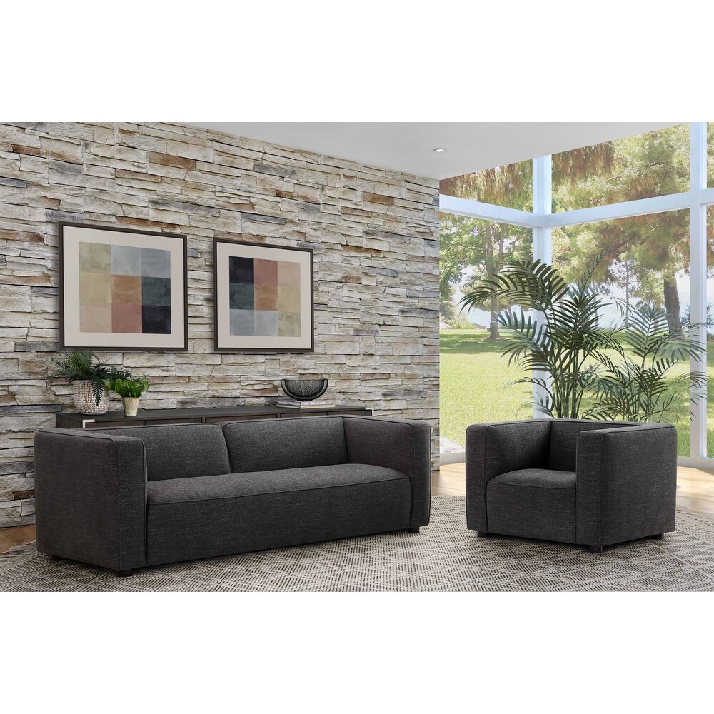 Abbyson Otto 2 Piece Stain Resistant Fabric Sofa and Chair Set