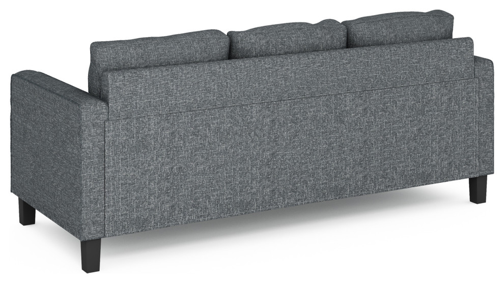 Furinno Bayonne Modern Upholstered 3 Seater Sofa  Gunmetal   Transitional   Sofas   by VirVentures  Houzz