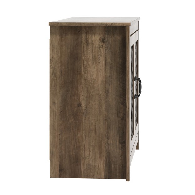 Galano Calidia 30 2 In H X 30 9 In W Knott Oak With Gray Stone 2 Doors Shoe Cabinet With Storage