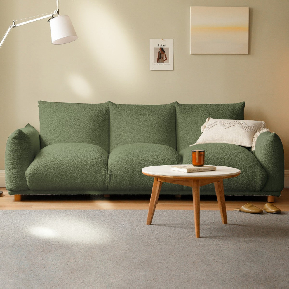 Lamb fleece Fabric Sofa   Transitional   Sofas   by GVAwood  Houzz