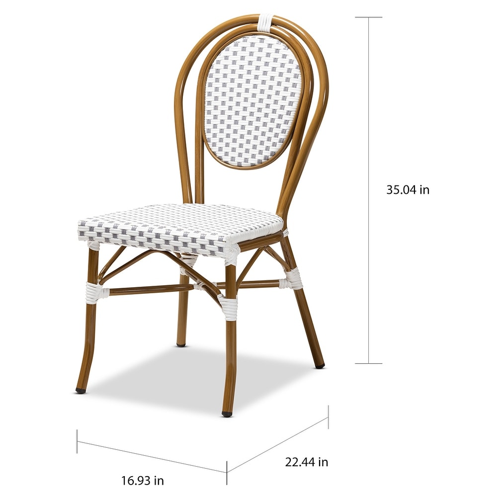 Indoor and Outdoor Stackable Dining Chair 2 Piece Set by Baxton Studio