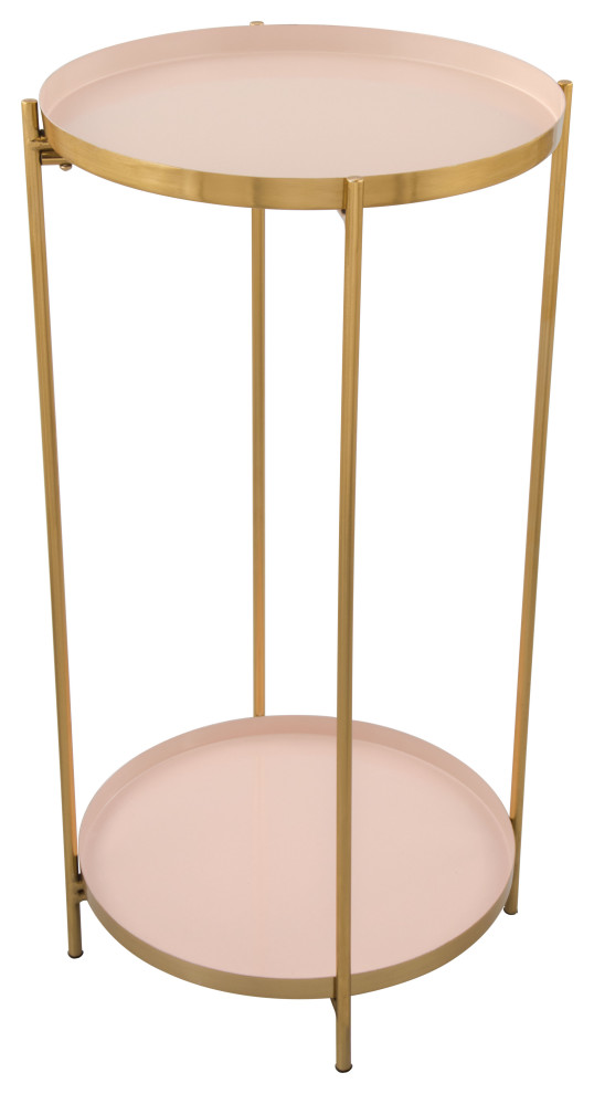 Jenna Side Table White  ampGold   Contemporary   Side Tables And End Tables   by reecefurniture  Houzz